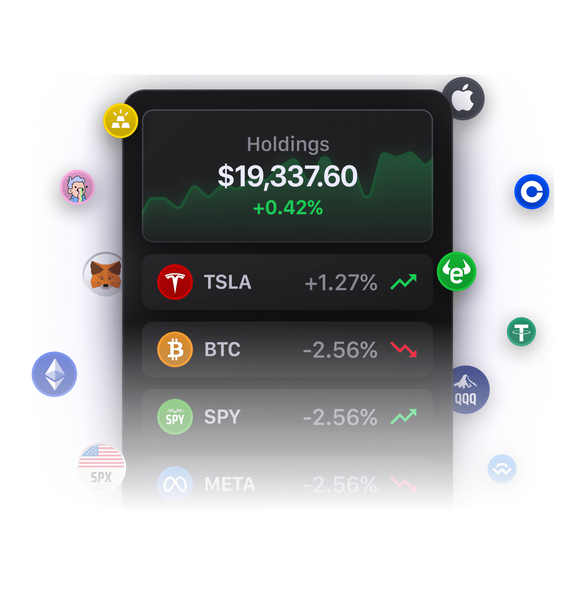 Ledger Wallet app with assets you can track.